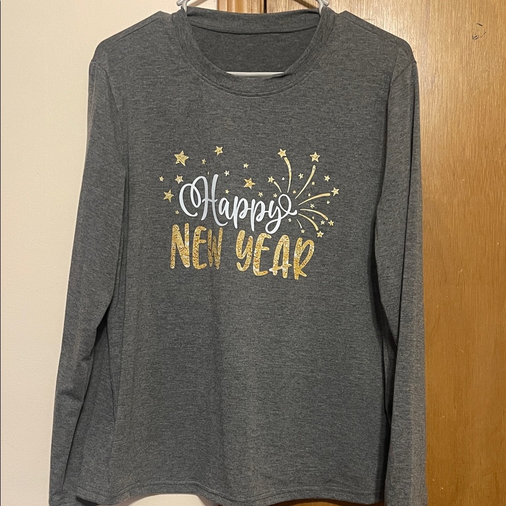 Gray Happy New Year Kids Shirt